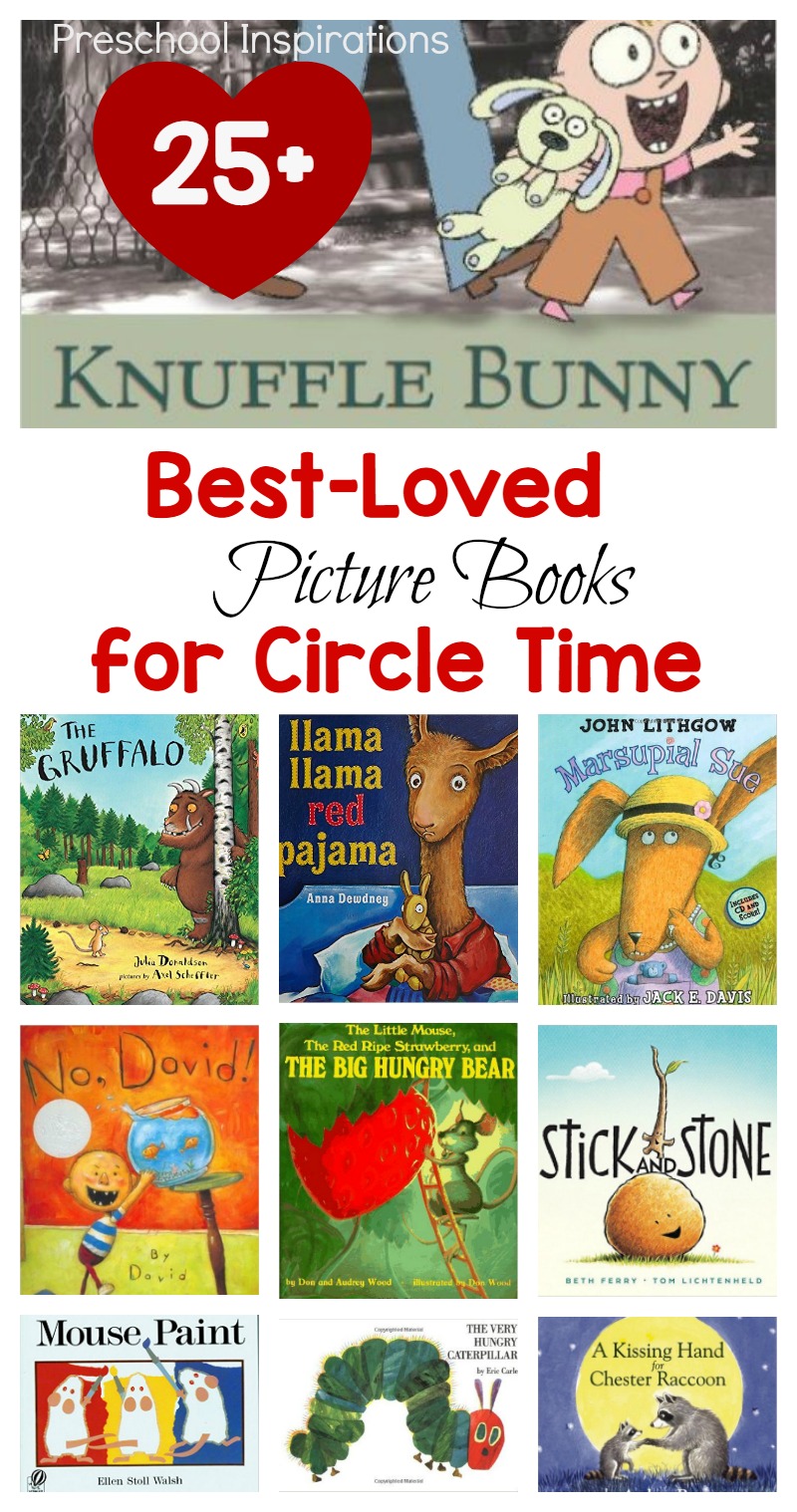 Need the perfect book for a read aloud? Here are 25+ of the most popular children's books that are best loved for circle time. Kindergarteners, preschoolers, toddlers, and children of all ages love hearing these best loved picture books. #prek #preschool #kindergarten #booksforkids #readaloud #circletime #circletimebooks #picturebooks 