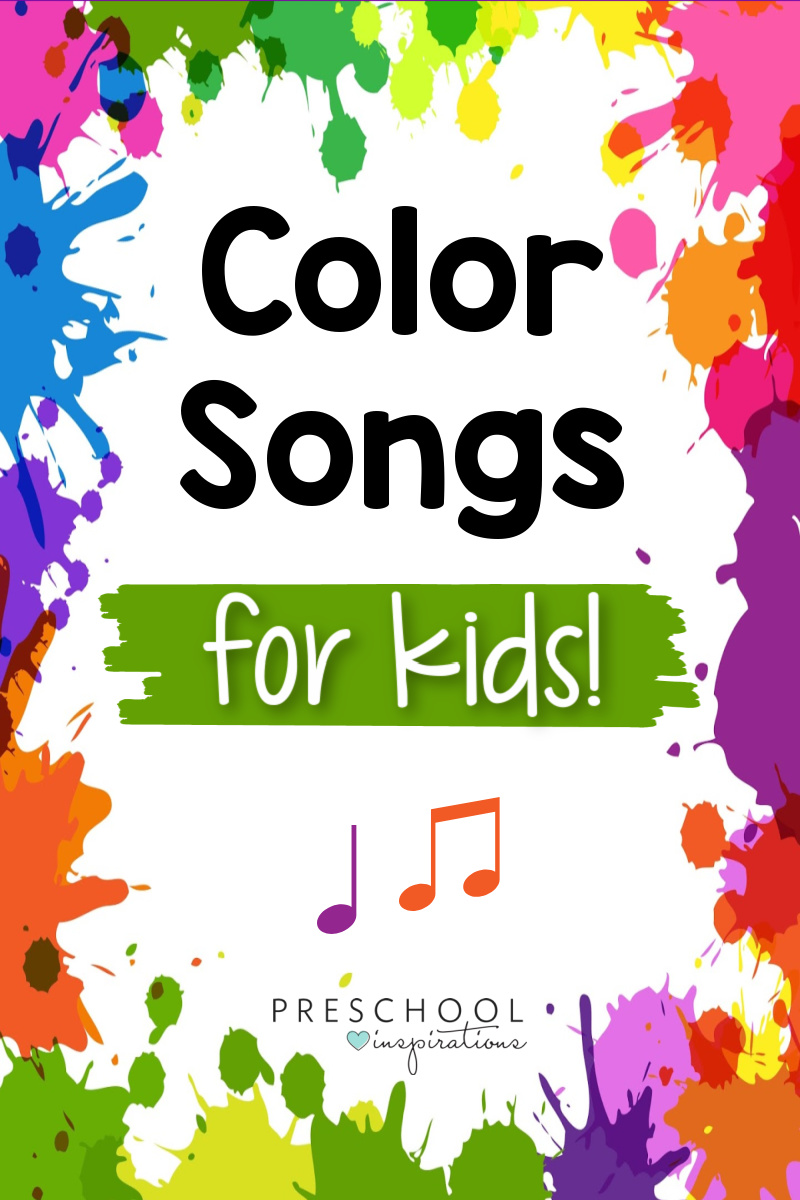 colorful frame of paint splotches with the text 'color songs for kids'
