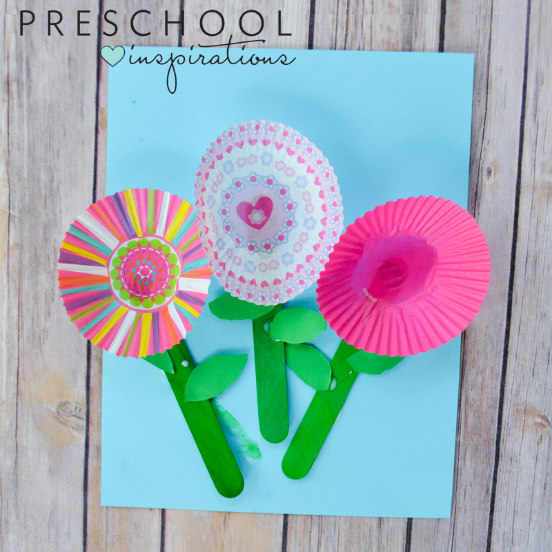 Beautiful cupcake liner flowers kids can make on their own