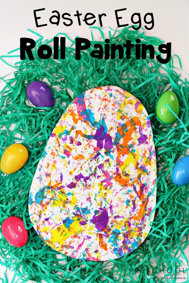 Easter Egg Roll Painting, Process Art Activity, Easter Craft, Easter Activity