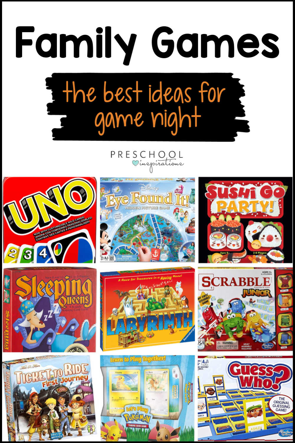 Find the perfect game for your next family game night! 20+ ideas for indoor games that kids and adults alike will love. 
