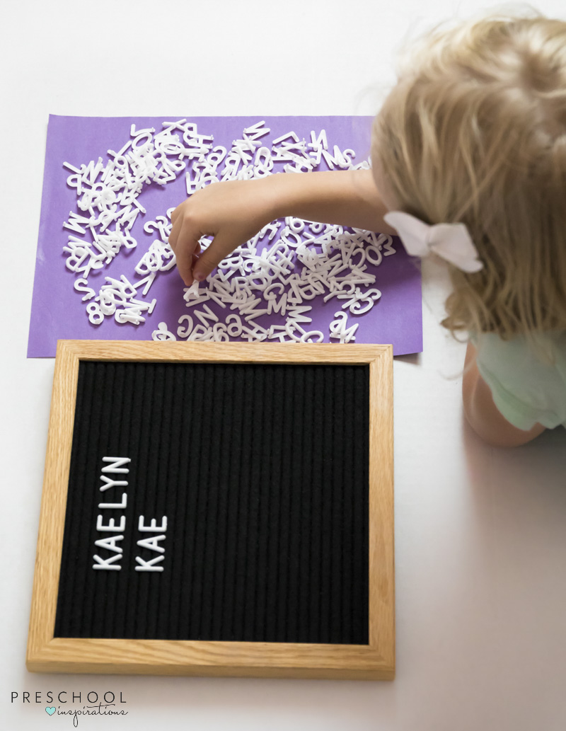 Using a letter board with kids