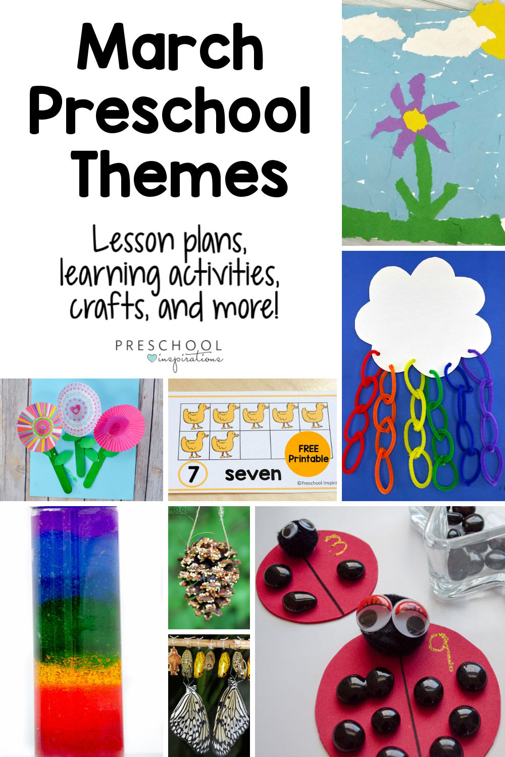 Use themes to make teaching preschool a breeze this March! Find lesson plans and other activities for great teaching themes such as bugs and butterflies, flowers, garden, worms, spring, and more! 