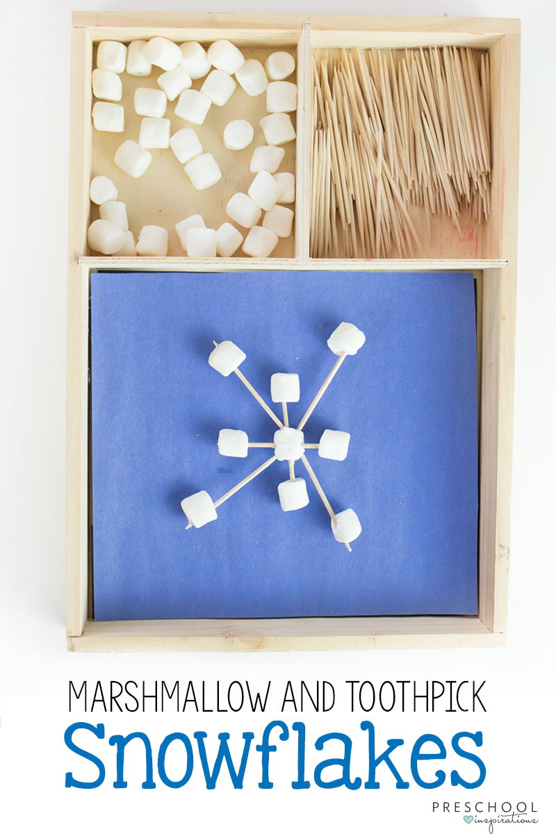 Marshmallow and Toothpick Snowflake STEM Activity the Kids Will Love