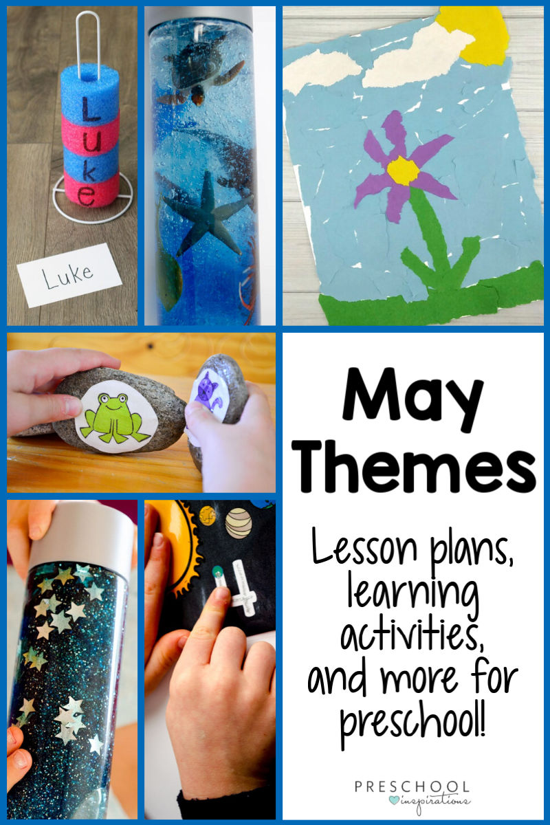 End the school year, or keep the learning going this summer, with May Preschool Themes! Explore great themes like ocean theme, beach theme, flower theme, and summer theme. There's lesson plans, hands-on learning activities, crafts, and more for each!