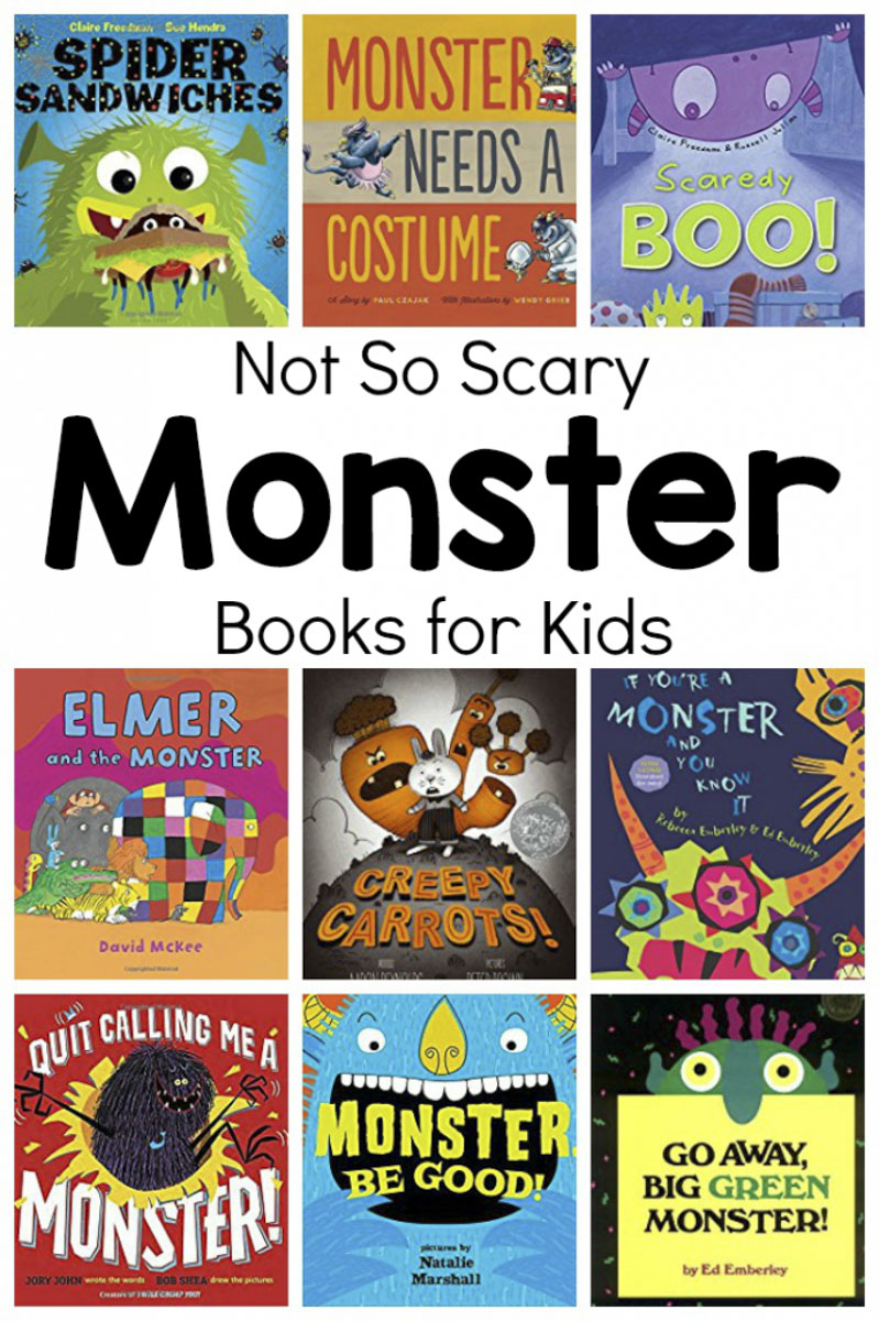 Not So Scary Monster Books for Kids #preschool #prek #toddler #booksforkids #readaloud #circletimebooks #halloweenbooks #picturebooks #monsterbooks