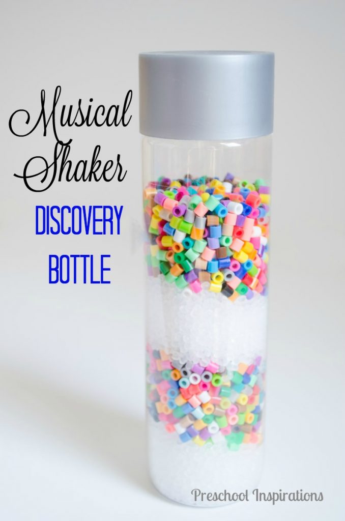Musical Shaker Discovery Bottle with Beads for sensory play and discovery
