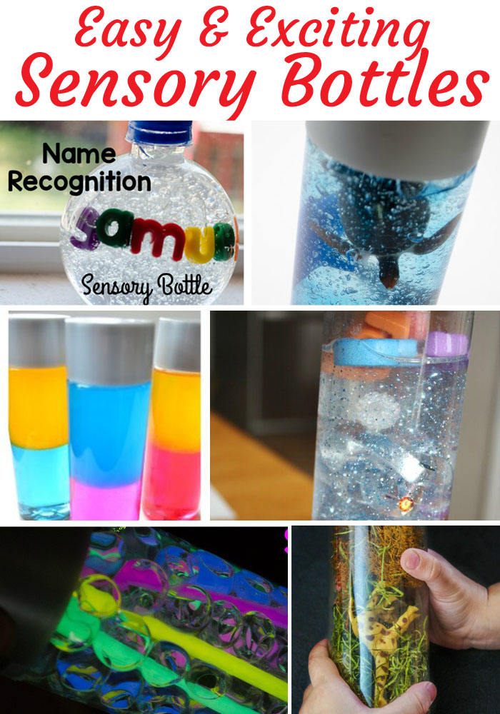 Themed Sensory Bottles that kids will not only enjoy but will help them strengthen skills and develop. 