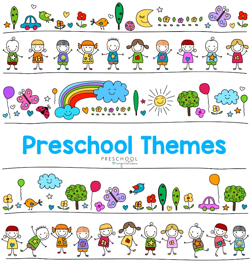 The ultimate list of preschool themes, including lesson plans, books, crafts, and so much more! #prek #preschool #preschoolthemes #preschoolplanning #preschoolideas #aboutmetheme #weathertheme