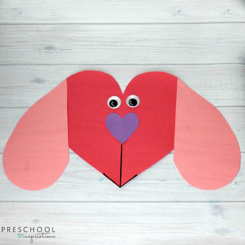Puppy Love Valentine's Day Preschool Heart Craft