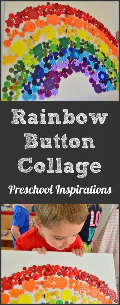 Rainbow Button Collage by Preschool Inspirations
