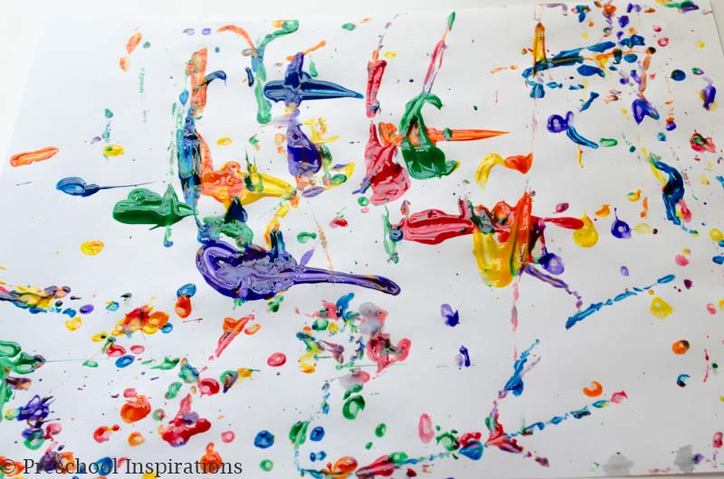 Rainbow Marble Painting Process Art by Preschool Inspirations -- a perfect rainbow activity 
