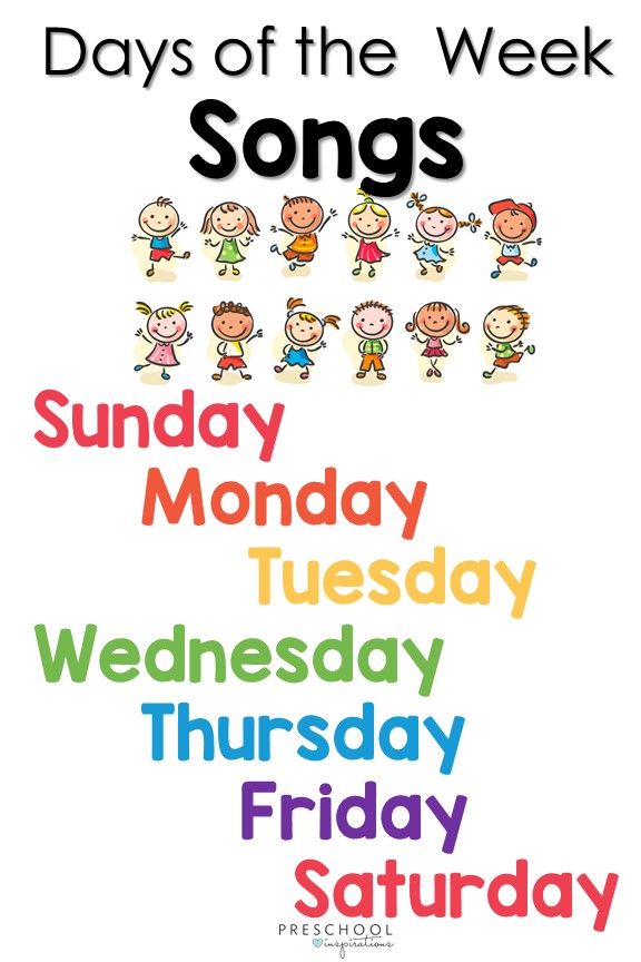 Find the perfect calendar song for use in circle time or when learning about the days of the week! This comprehensive list also includes sign language songs and songs in Spanish. #preschool #prek #circletime #calendar #songsforkids
