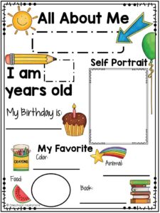 all about me printable poster