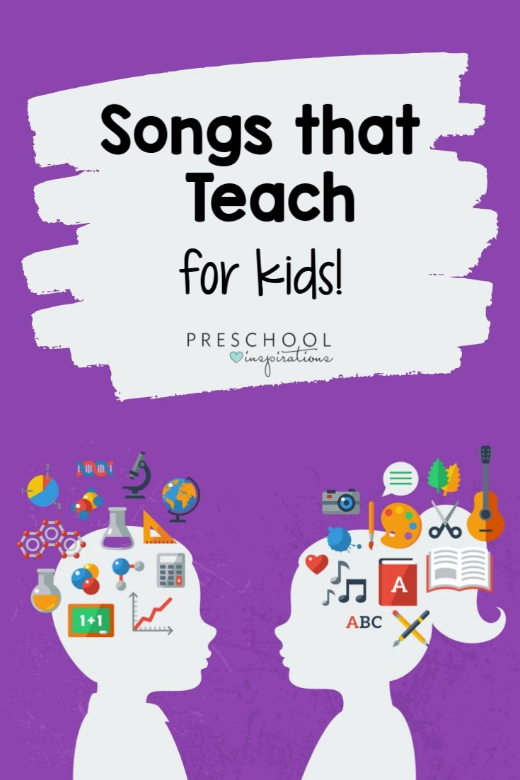 Music is an amazing teaching tool! All these songs are teacher-approved for their learning aspect! Find math songs, alphabet songs, literacy songs, all about me songs, and more! #preschool #literacy #songsforkids #playandlearn #kidsmusic