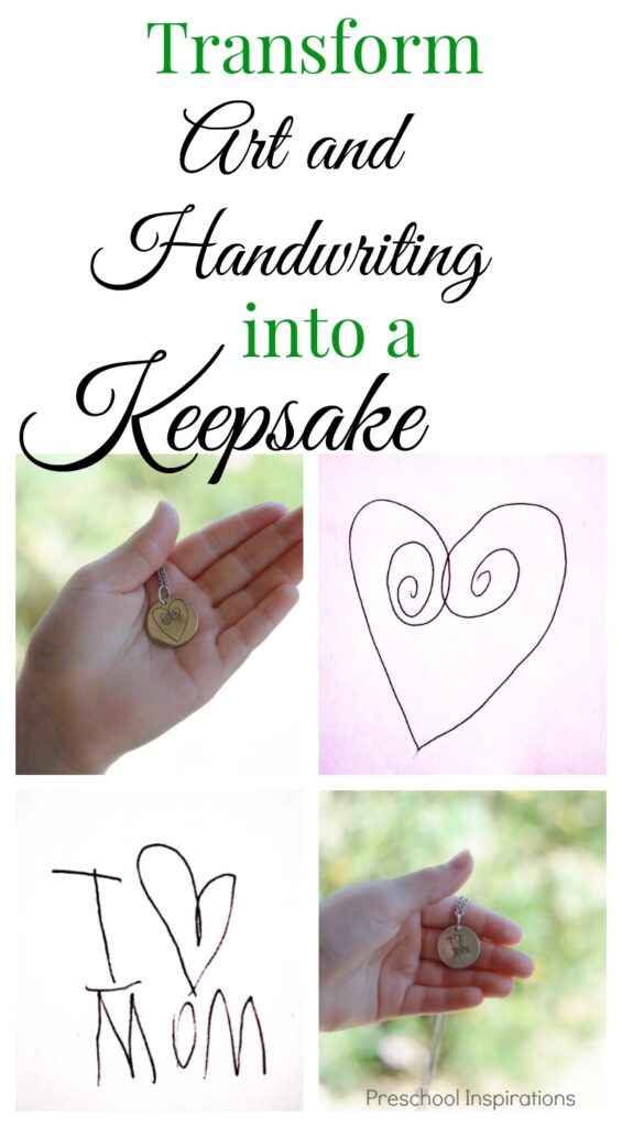 Need an idea for children's art? Turn your child's masterpiece into a keepsake! Transform your child's art or handwriting into jewelry.