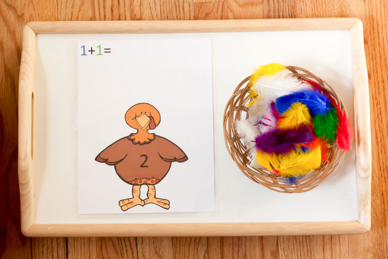Turkey Color and Number Matching Montessori Inspired Activity by Preschool Inspirations
