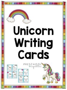 cover image for unicorn writing cards