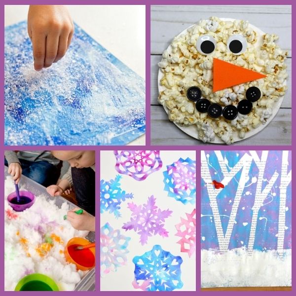 five different arts and crafts preschool winter projects