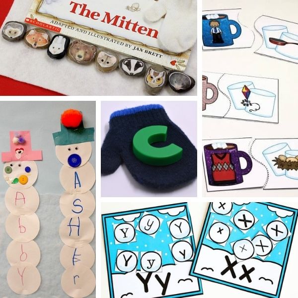 five different winter alphabet and literacy activities for preschool